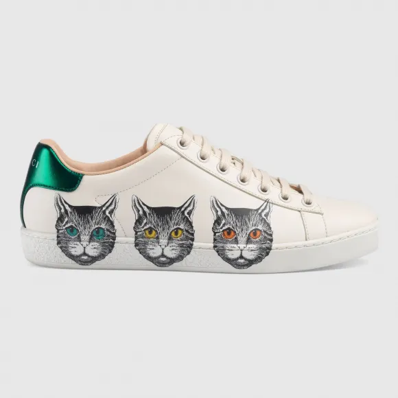 古驰/Gucci Ace 系列女士Mystic  Cat印花运动鞋 577147 A38V0 9090