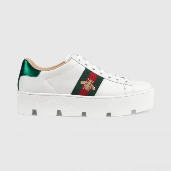 古驰/Gucci Ace 系列女士刺绣防水台运动鞋 577573-DOPE0-9064