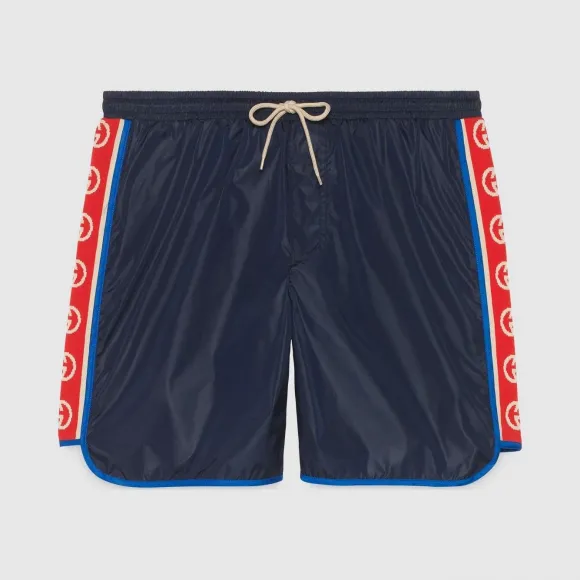 古驰/Gucci 标志条纹尼龙泳裤 577800-XHABJ-4487