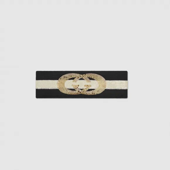 古驰/Gucci 互扣式 G 羊毛发带 577832 3GD34 1078