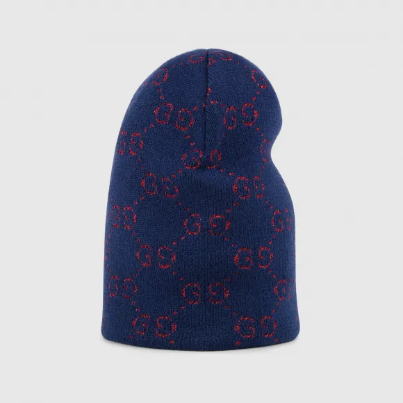 古驰/Gucci 儿童 GG 金银丝线棉混纺针织帽 581580 4K740 4100