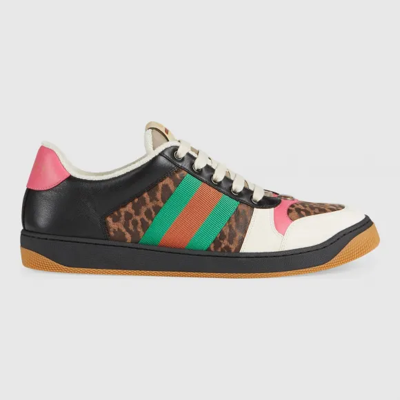 古驰/Gucci 官网专享男士Screener系列豹纹印花运动鞋 583919 0PVO0 9575