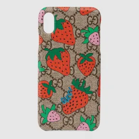 古驰/Gucci 饰 草莓图案 iPhone XS Max 保护套 587680 G3E0T 8919