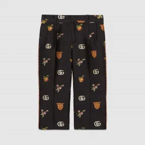 古驰/Gucci 童装 儿童标志性符号提花长裤 591396_XWAGJ_1260