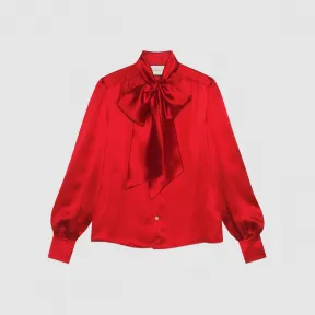 古驰/Gucci 领结丝缎衬衫 595160 ZIM67 6544