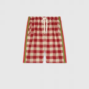 古驰/Gucci 超大造型格纹羊毛短裤 595510 XJBN8 6645
