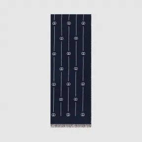 古驰/Gucci 复古GG细条纹羊毛围巾 595718_4GA23_4078