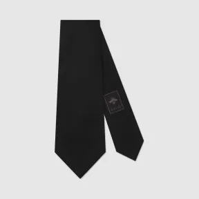 古驰/Gucci 扭结下方缝纫标签羊毛真丝混纺领带 597121_4E903_1000