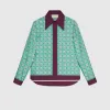 古驰/Gucci 互扣式双G印花真丝衬衫 652649-ZAGL3-4559