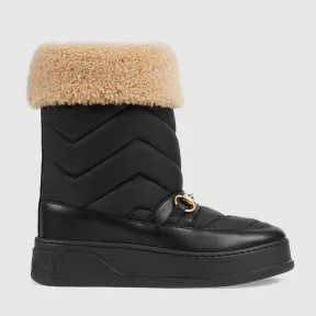 古驰/Gucci 女士马衔扣雪佛龙靴 673559-UFR20-1061