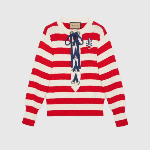 古驰/Gucci 条纹棉质针织衫 688056-XKB87-9118
