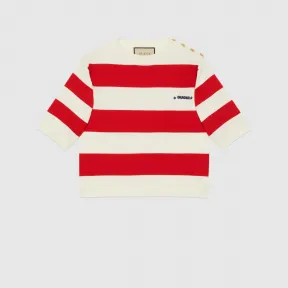古驰/Gucci 条纹羊毛短袖针织衫 691665-XKCAO-9118