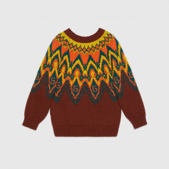 古驰/Gucci 儿童方形G字羊毛毛衣 692092-XKCGX-2073 