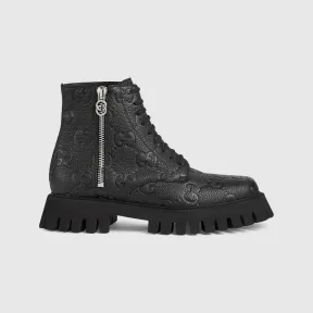 古驰/Gucci 黑色GG皮革男士GG皮靴 699584-AACJC-1000