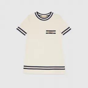 古驰/Gucci Horsebit图案的棉jersey 连身短袖礼服 718772-XJE3J-9061