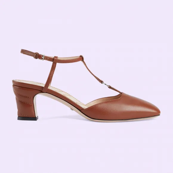 古驰/Gucci 女士 Petite GG 后带尖头高跟鞋 723446-BKO00-2834