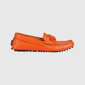 古驰/Gucci 橙色皮革儿童互扣式双G机车靴 725740-1XH00-7519