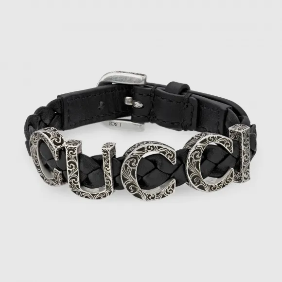 古驰/Gucci Gucci Garden纹银标志皮革手带 728966-JAADO-8131