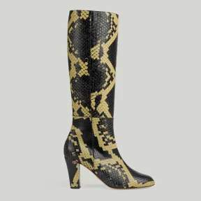 古驰/Gucci 女士蟒蛇皮中跟长靴 740069-EAANP-1603
