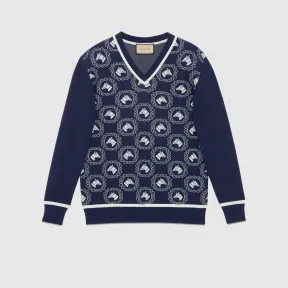 古驰/Gucci 马术棉毛提花针织衫 740669-XKC6N-4492