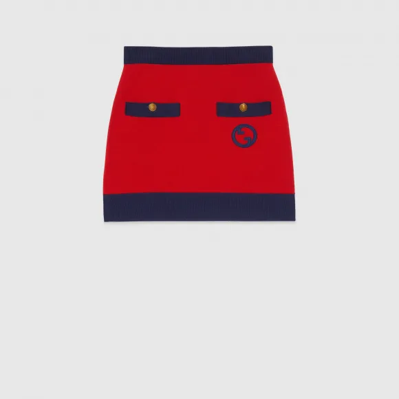 古驰/Gucci 混合棉和丝绸制成的短裙 742952-XKC76-6432