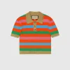 古驰/Gucci Viscose 混纺条纹Polo上装 743158-XKC8H-7548