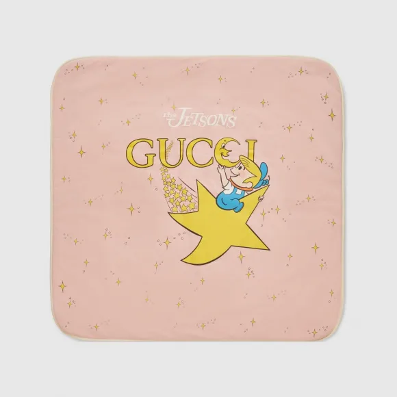 古驰/Gucci 浅粉色婴儿印花棉毛混纺盖毯 751385-3KAAL-5878