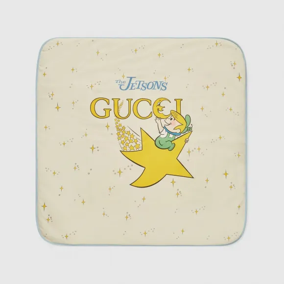 古驰/Gucci 象牙白色婴儿印花棉毛混纺盖毯 751385-3KAAL-9269
