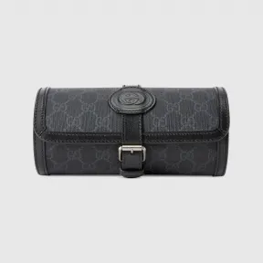 古驰/Gucci 黑色Supreme帆布GG腕表盒 752464-92TCN-1000