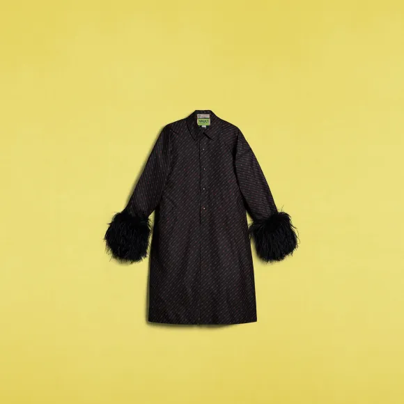 古驰/Gucci 1980 年代的复古帆布雨衣，有 Interlocking G 图案 754538-XVAKI-4102