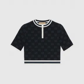 古驰/Gucci 黑色和深蓝色GG弹力提花针织衫 756991-XKDCR-1142