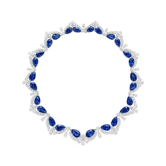 海瑞温斯顿/HarryWinston Fifth Avenue Arch蓝宝石和钻石项链 597180