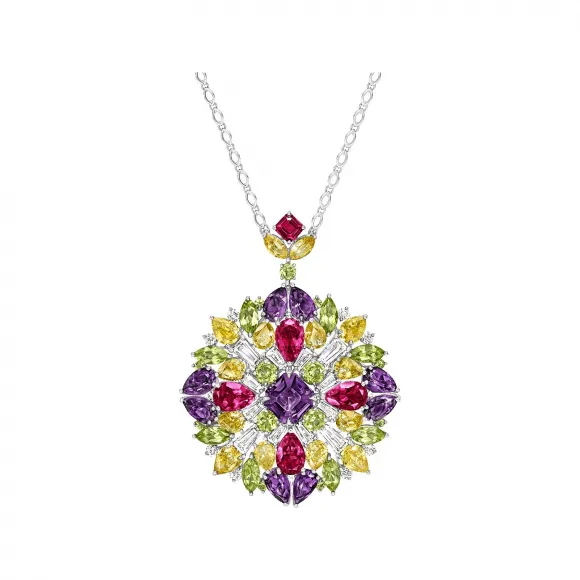 海瑞温斯顿/HarryWinston Winston Kaleidoscope紫⁠色⁠蓝⁠宝⁠石坠链 650226