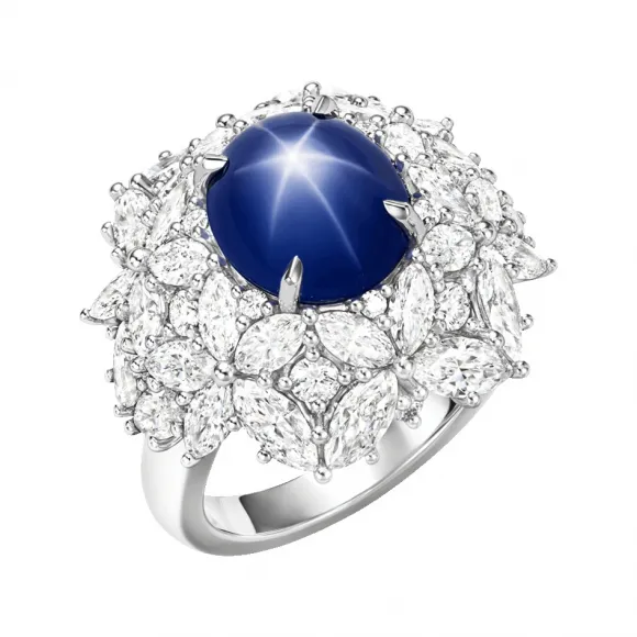 海瑞温斯顿/HarryWinston 星光蓝宝石戒指 720086