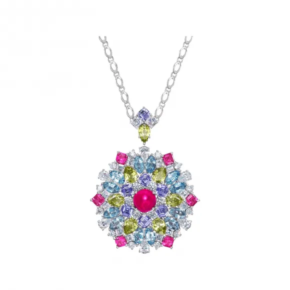 海瑞温斯顿/HarryWinston Winston Kaleidoscope粉⁠紫⁠色碧玺坠链 802142