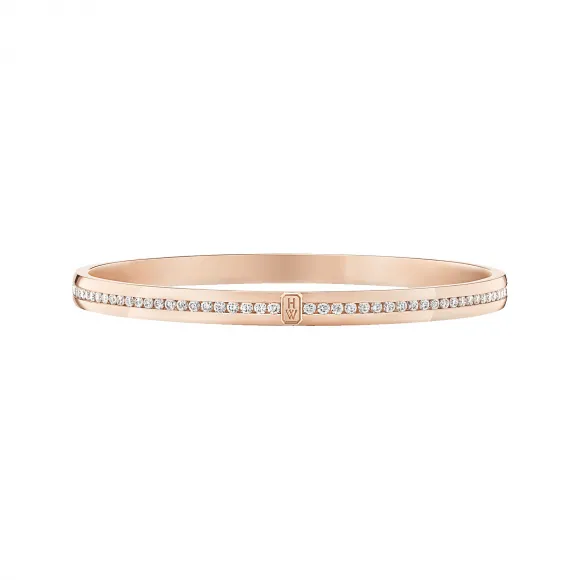 海瑞温斯顿/HarryWinston HW Logo玫瑰18K金钻石手镯 BADRRD1MHWL