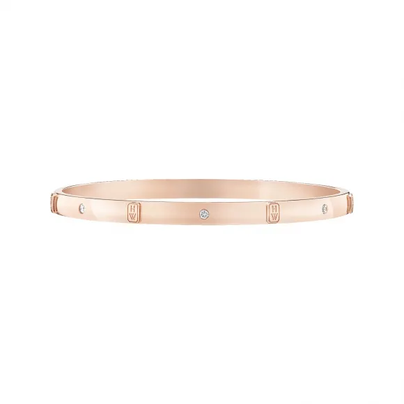 海瑞温斯顿/HarryWinston HW Logo玫瑰18K金钻石手镯 BADRRD7MHWL