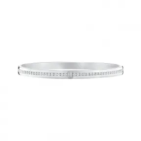 海瑞温斯顿/HarryWinston HW Logo白18K金钻石手镯 BADWRD1MHWL