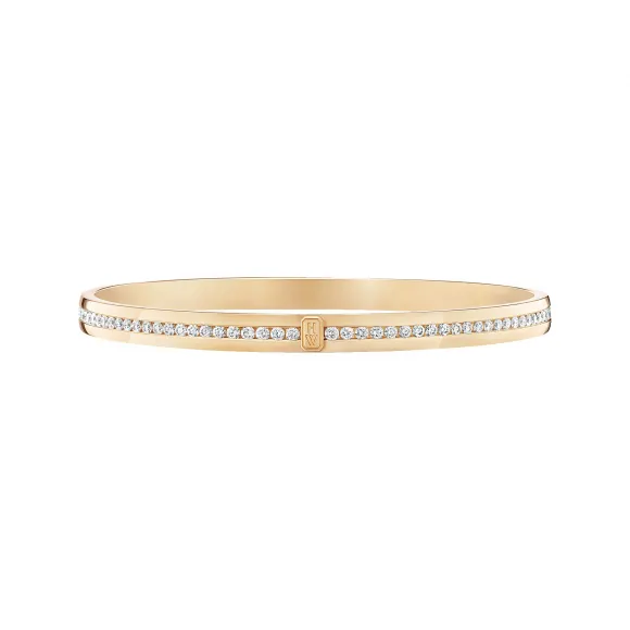 海瑞温斯顿/HarryWinston HW Logo黄18K金钻石手镯 BADYRD1MHWL