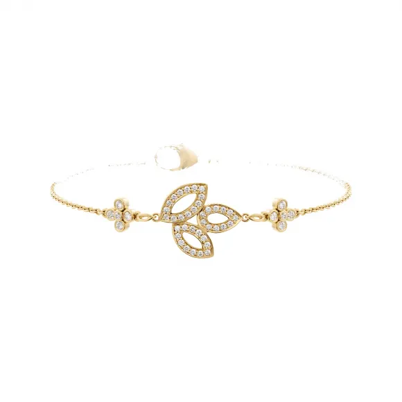 海瑞温斯顿/HarryWinston Lily Cluster黄金钻石手链 BRDYSM1MLC