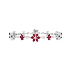 海瑞温斯顿/HarryWinston Forget-Me-Not系列红宝石和钻石手链 BRRPRFFLRFMN