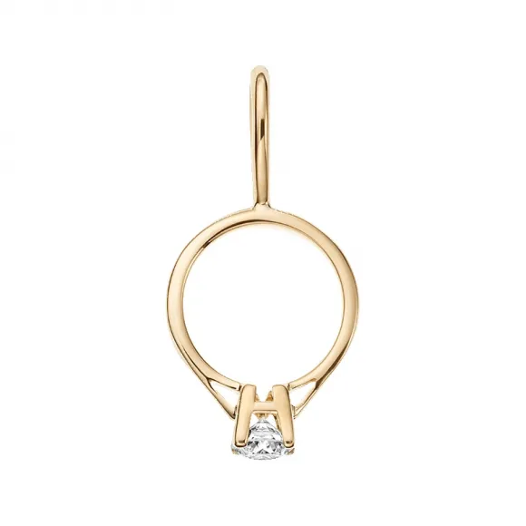 海瑞温斯顿/HarryWinston Charms HW Logo黄金戒指坠饰 CMDYRD000HWL
