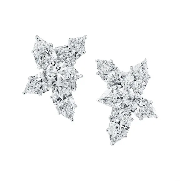 海瑞温斯顿/HarryWinston Winston Cluster大号钻石耳环 EADPCL080WC