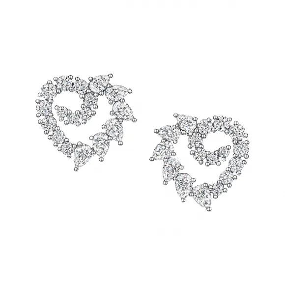 海瑞温斯顿/HarryWinston Garland Heart钻石耳环 EADPHSSMOC