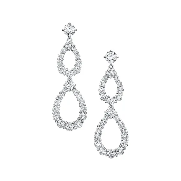 海瑞温斯顿/HarryWinston Loop双环钻石耳环 EADPRDDBLLP
