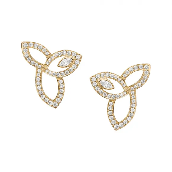 海瑞温斯顿/HarryWinston Lily Cluster黄金钻石耳环 EADYMQRFLC