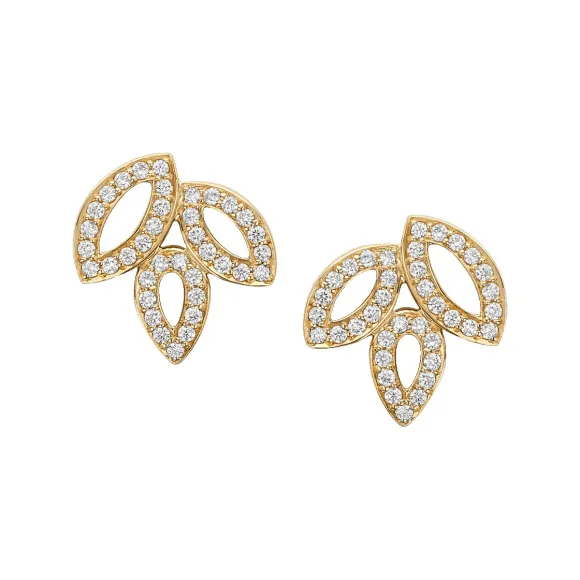 海瑞温斯顿/HarryWinston Lily Cluster小号黄金钻石耳环 EADYPO1MLC