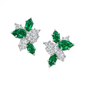 海瑞温斯顿/HarryWinston Winston Cluster祖母绿和钻石耳环 EAEPCLPMWC