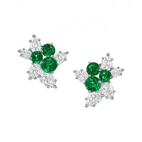 海瑞温斯顿/HarryWinston Berry Cluster祖母绿和钻石耳环 EAEPCLRFBER