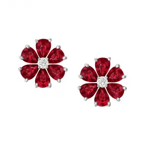 海瑞温斯顿/HarryWinston Forget-Me-Not系列红宝石和钻石耳环 EARP1MFLRFMN